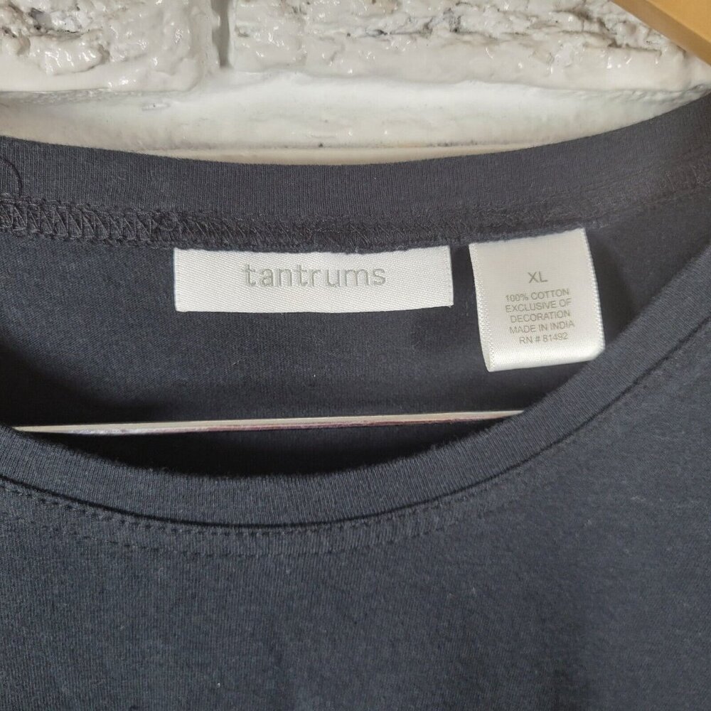 Tantrums Women's XL Halloween Top Black Sequin Jack-O-Lantern Shirt NOV77E - Picture 6 of 7